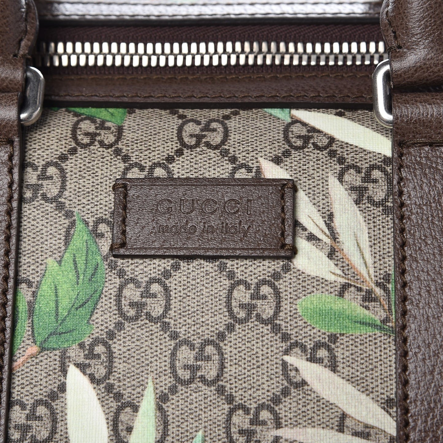 GG Supreme Monogram Tian Web Medium Duffle Beige Multicolor New Acero