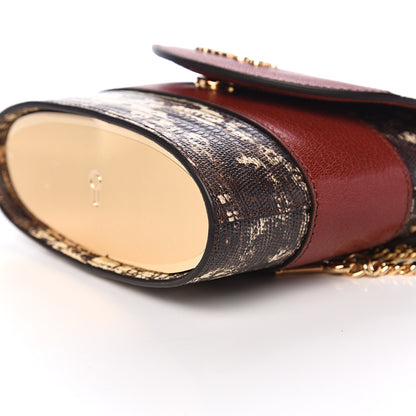 Chloe Calfskin Lizard Embossed Small Aby Lock Sepia Brown 8 of 9