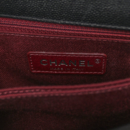 Chanel Caviar Chevron Quilted Mini Coco Handle Flap Black 6 of 10