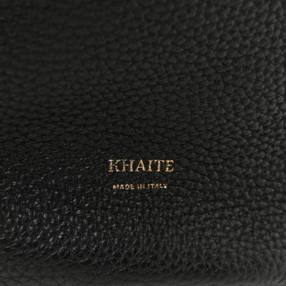 Khaite Pebbled Sport Calfskin Medium Lotus Tote Black 7 of 10