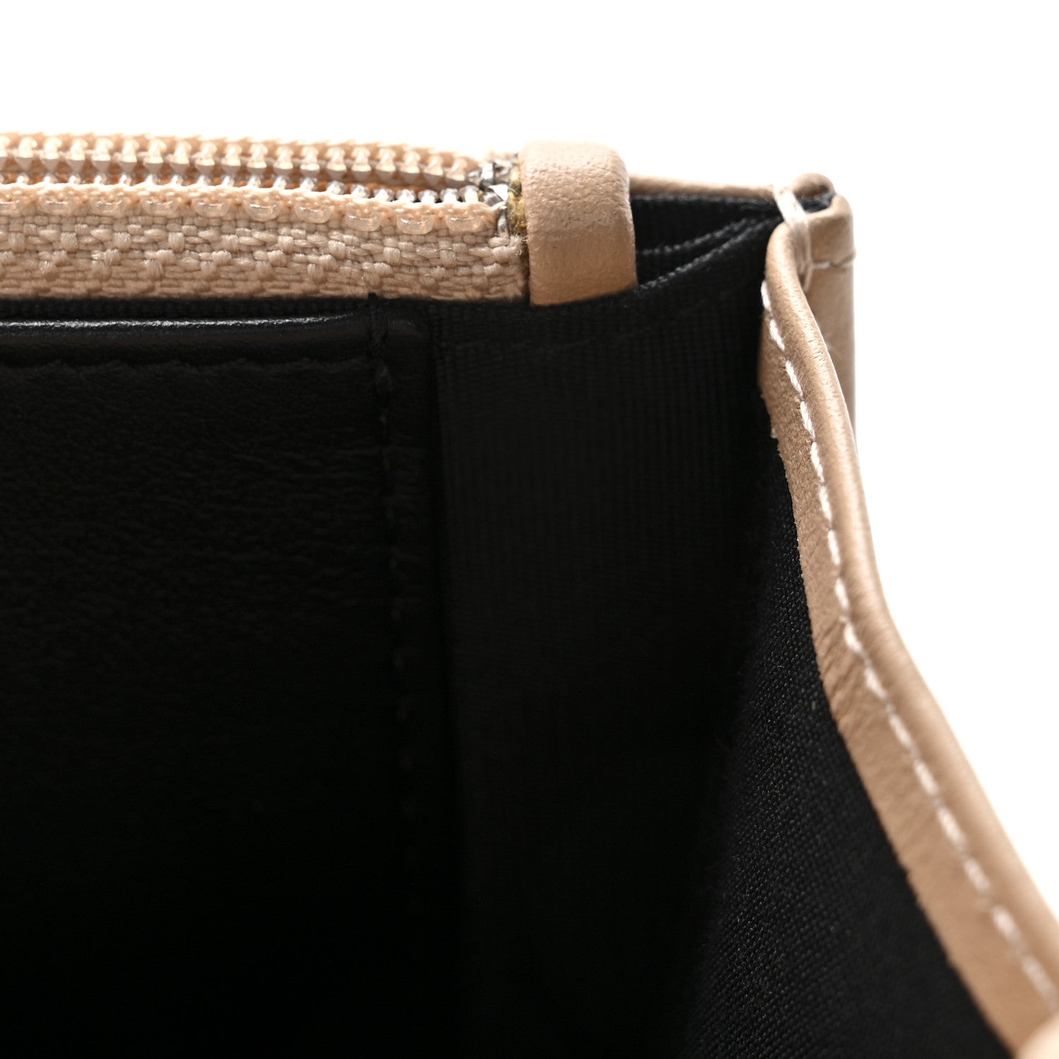 Chanel Caviar Quilted CC Filigree Wallet On Chain WOC Beige Black 12 of 13