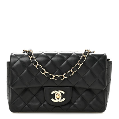 Chanel Lambskin Quilted Mini Rectangular Flap Black 1 of 14