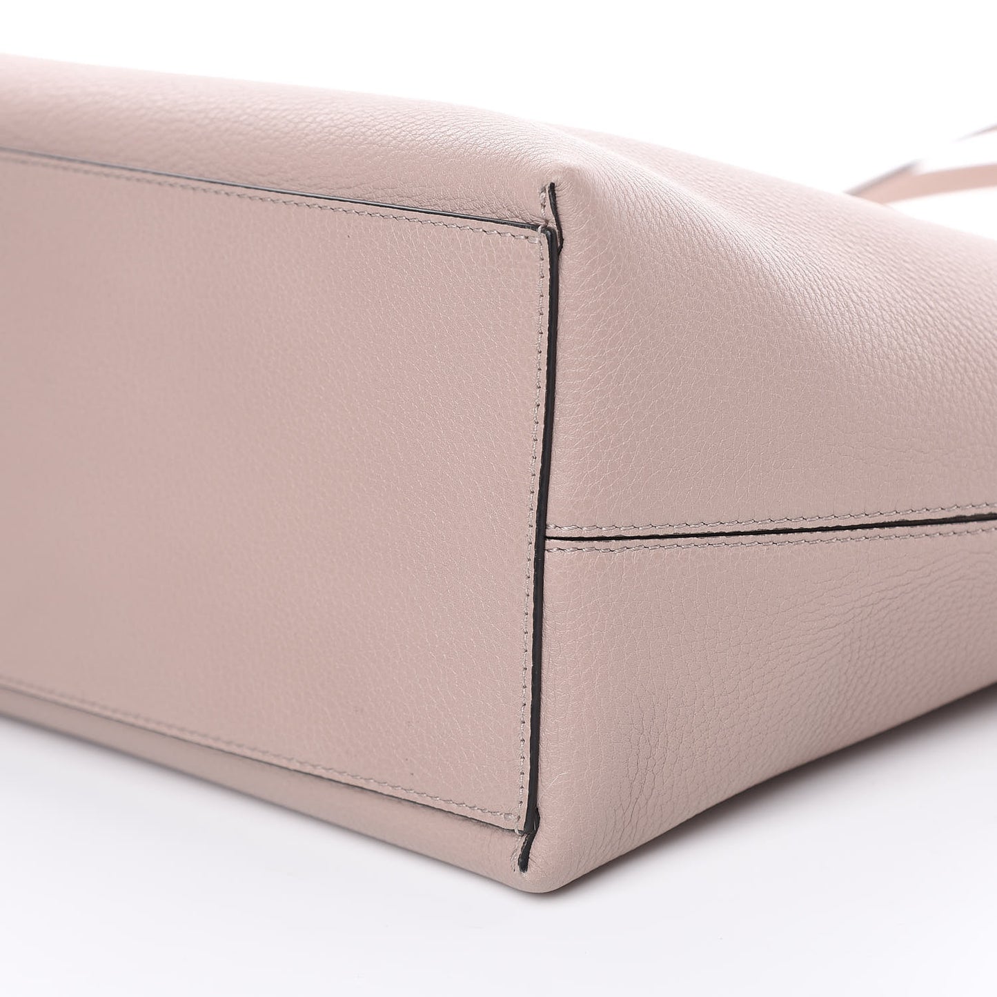 Grained Calfskin Rockstud Shoulder Tote Poudre