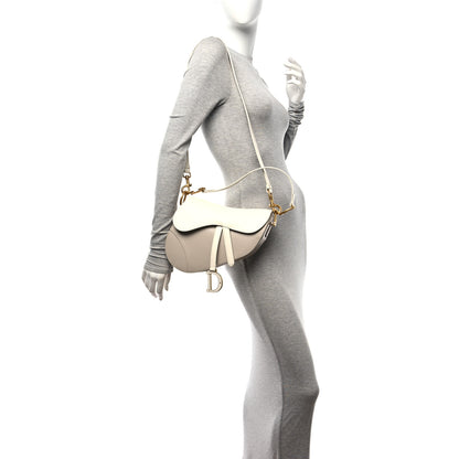 Christian Dior Supple Calfskin Two Tone Saddle Bag Latte Trench Beige 2 of 10