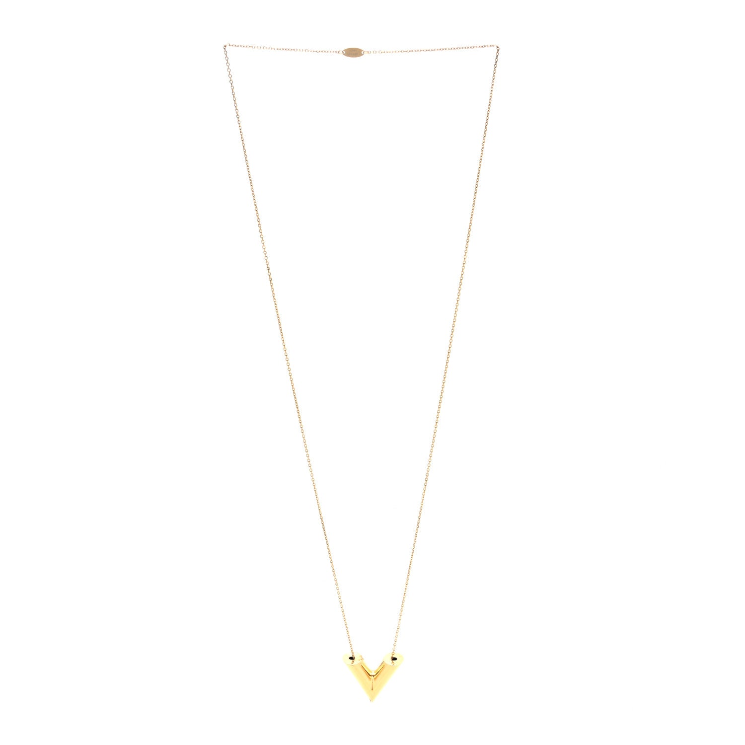 Louis Vuitton Brass Essential V Necklace Gold 1 of 4
