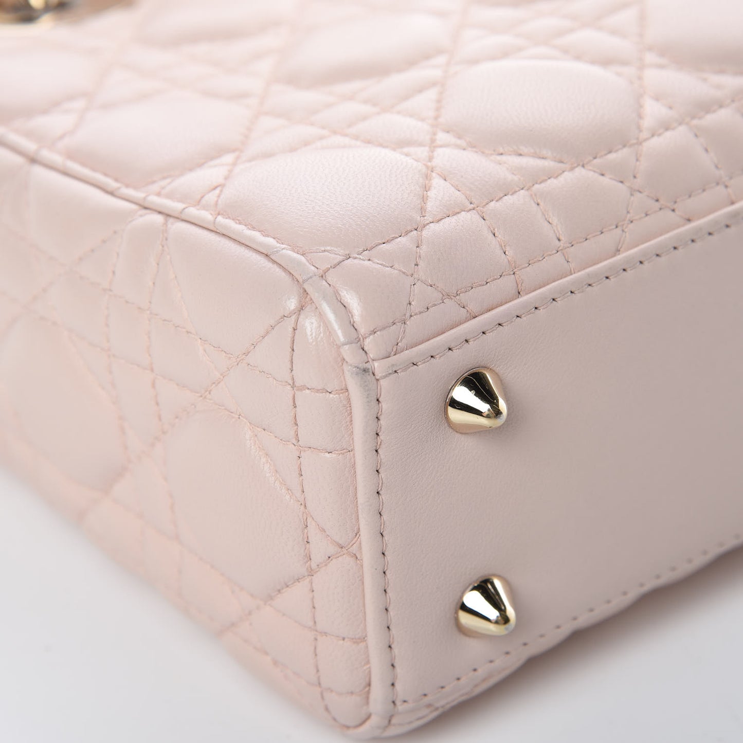 Lambskin Cannage Small Lucky Badges My Lady Dior Pink