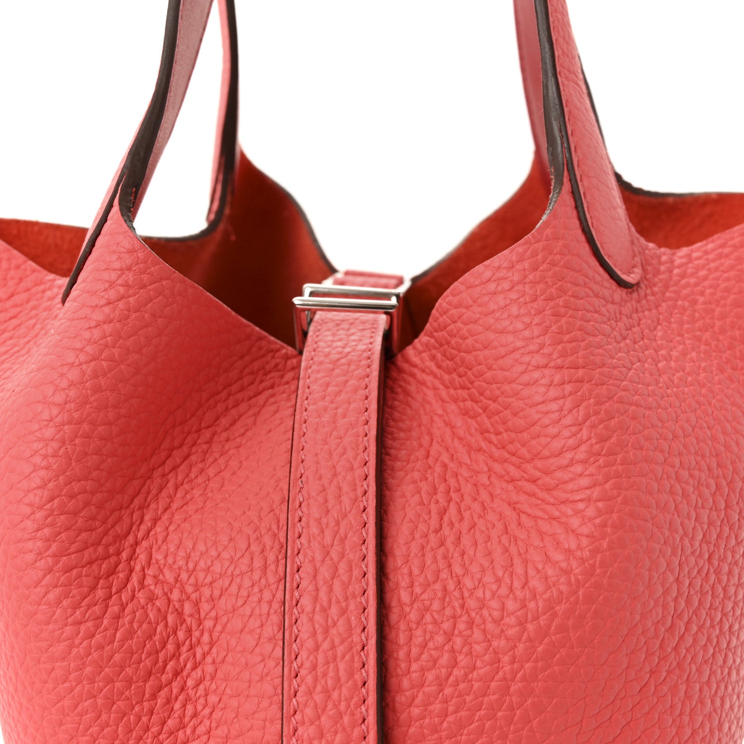 Hermes Taurillon Clemence Swift Eclat Picotin Lock 18 PM Rose Texas Rouge Casaque 7 of 9