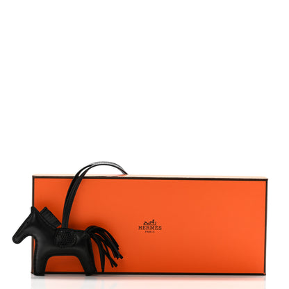 Hermes Milo Lambskin Lizard Touch Grigri Rodeo Horse Bag Charm So Black 5 of 5