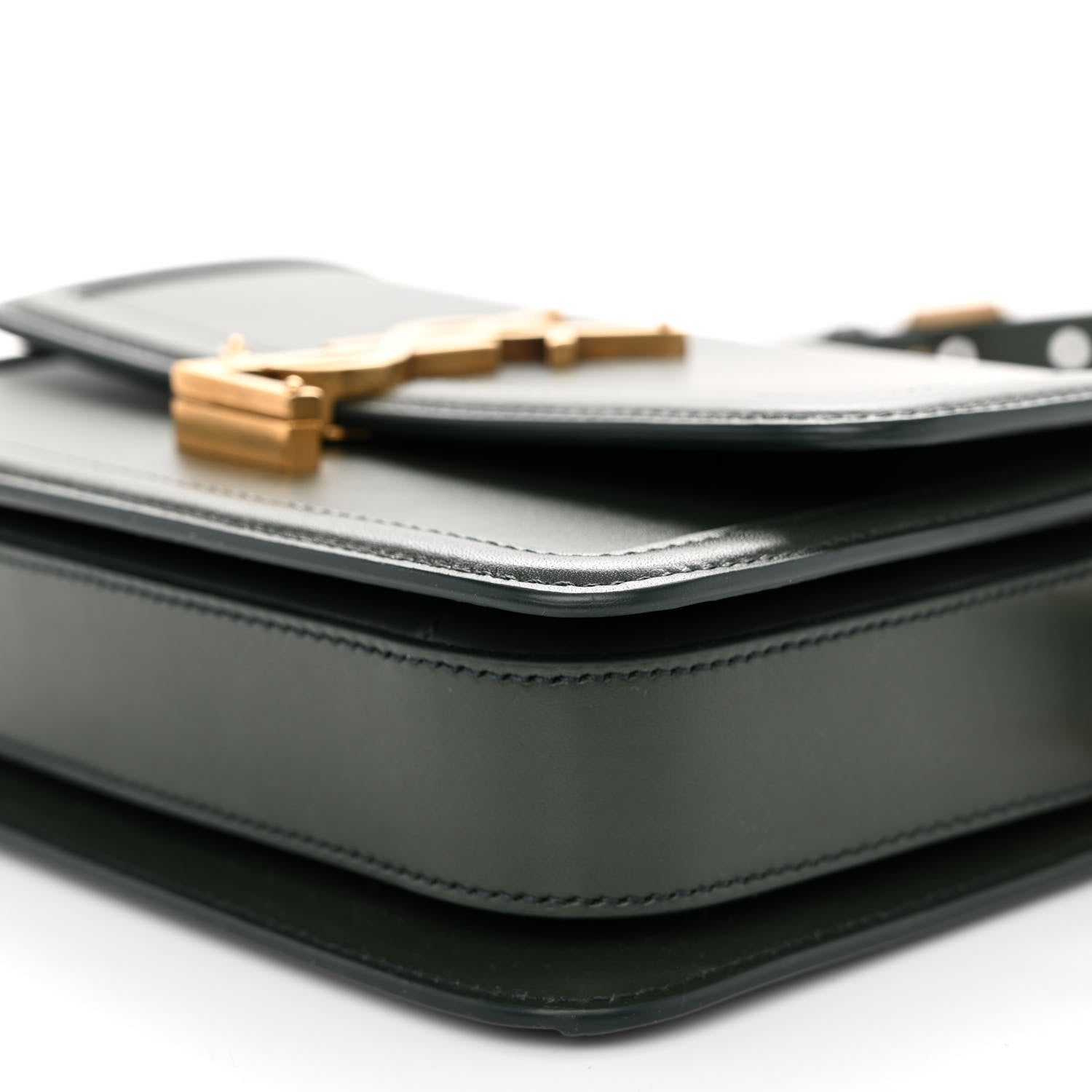 Saint Laurent Smooth Calfskin Small Solferino Satchel Green 9 of 10