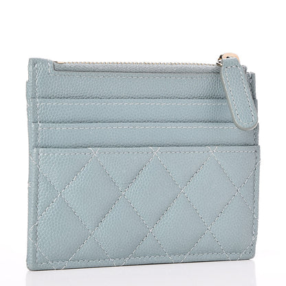 Chanel Iridescent Caviar Quilted Card Holder Light Blue 3 of 3