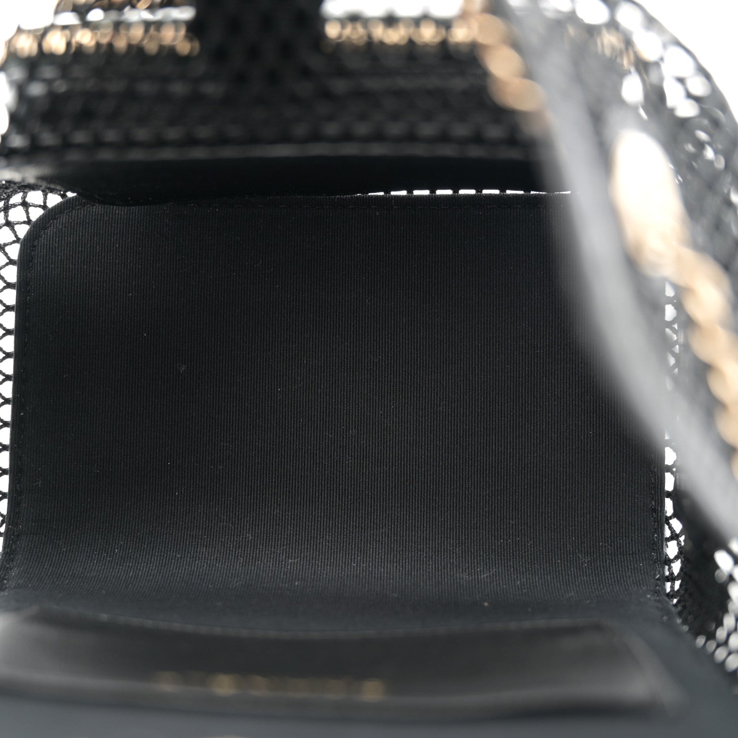 Chanel Shiny Lambskin Mesh Quilted Small Cargo Duma Drawstring Backpack Black 5 of 11