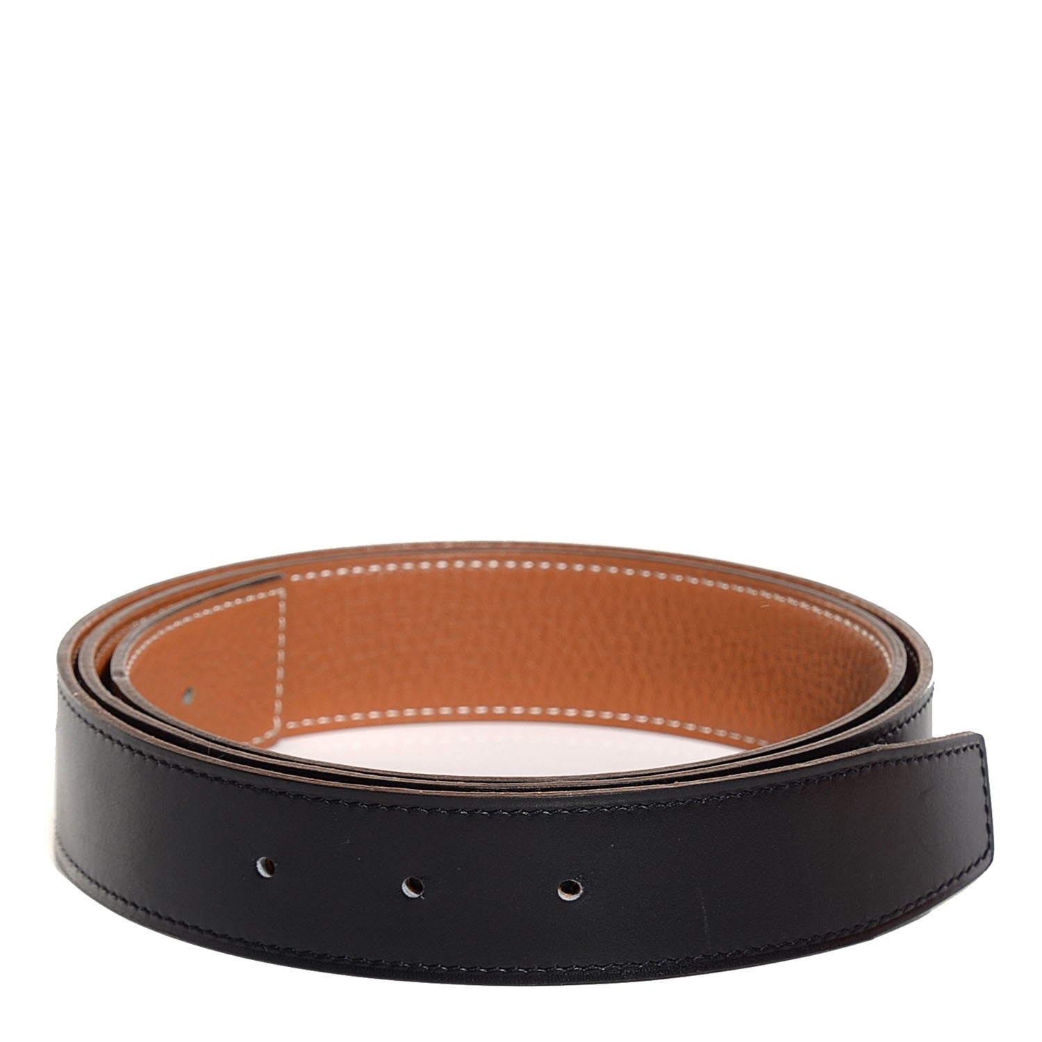 Hermes Box Togo 32mm Belt Strap 100 Black Gold 1 of 4
