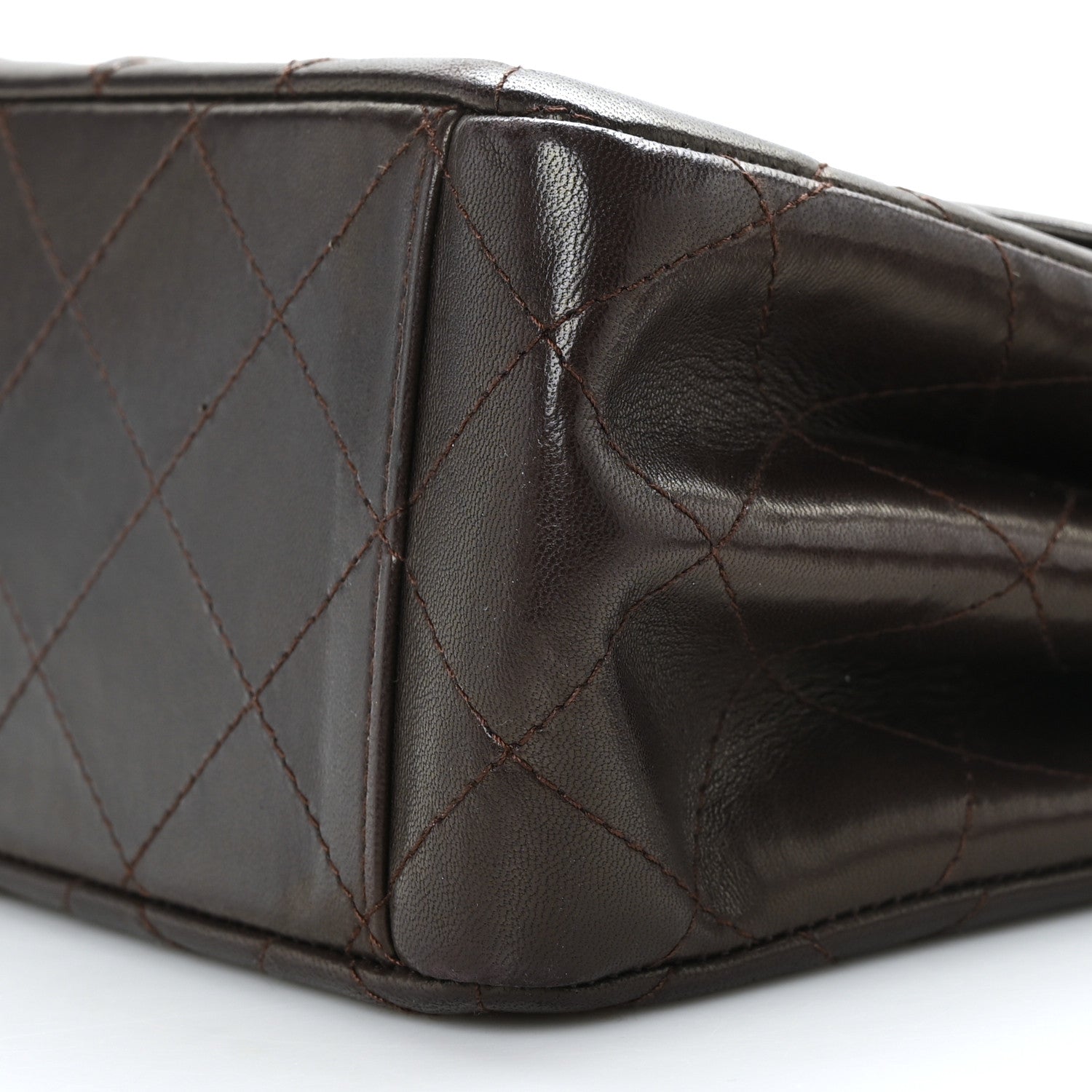 Chanel Lambskin Quilted Messenger Flap Bag Dark Brown 9 of 9