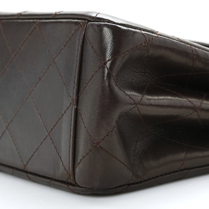 Chanel Lambskin Quilted Messenger Flap Bag Dark Brown 9 of 9