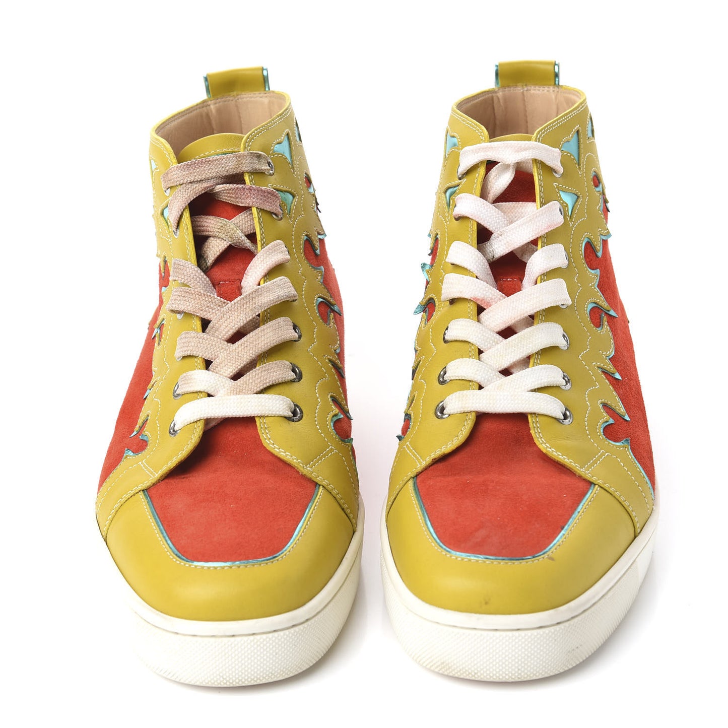 Calfskin Suede Mens Arizona High Top Flat Sneakers 43.5 Version Corazon