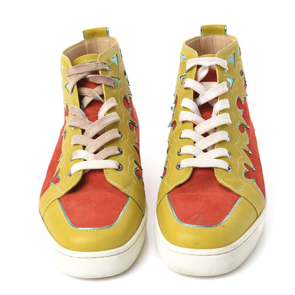 Christian Louboutin Calfskin Suede Mens Arizona High Top Flat Sneakers 43.5 Version Corazon 3 of 8