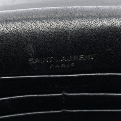 Saint Laurent Suede Bead Embellished Classic Monogram Kate Tassel Chain Wallet Black 6 of 10