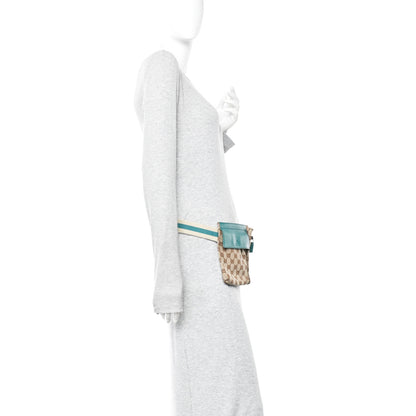 Gucci GG Monogram Web Double Pocket Belt Bag Turquoise 2 of 14
