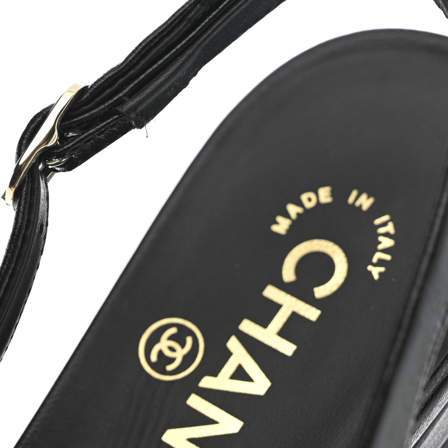 Chanel Goatskin Grosgrain Pointed Toe CC Slingback Flats 37 Black 10 of 11