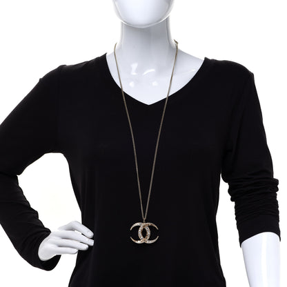 Chanel Baguette Crystal Moon CC Necklace Gold 1 of 5