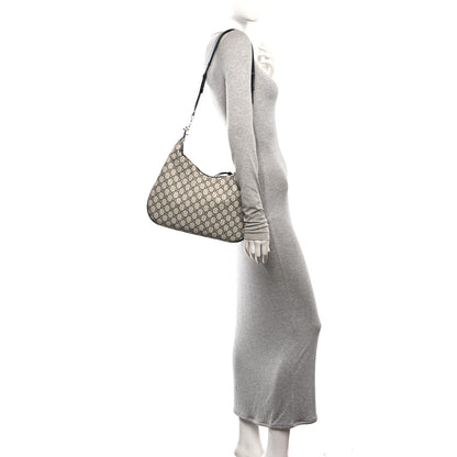 Gucci GG Supreme Monogram Textured Calfskin Web Large Attache Shoulder Bag Beige Blue 2 of 10