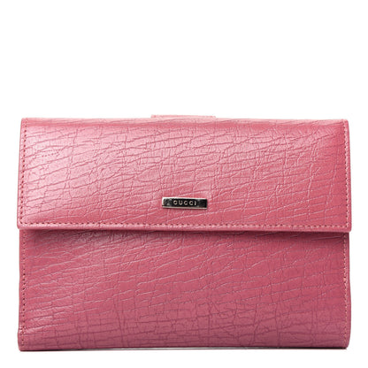 Gucci Textured Calfskin French Flap Wallet Pink 1 of 7