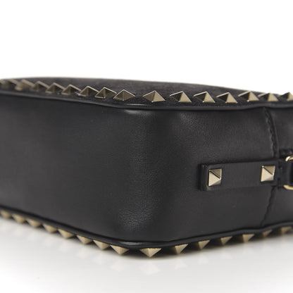 Valentino Garavani Calfskin Suede Rockstud Camera Crossbody Bag Black 8 of 9