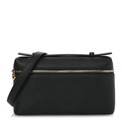 Loro Piana Grained Calfskin L19 Extra Pocket Pouch Black 1 of 9