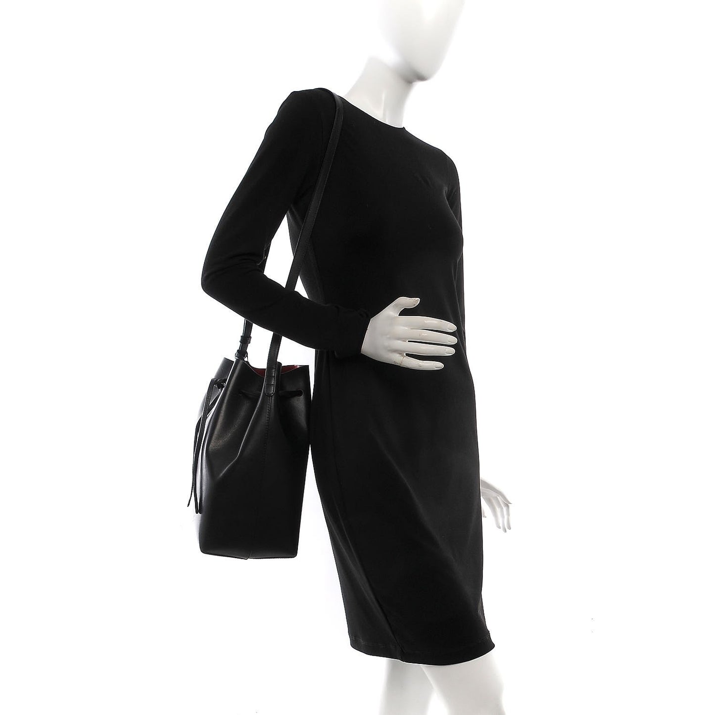 Calfskin Bucket Bag Black Flamma