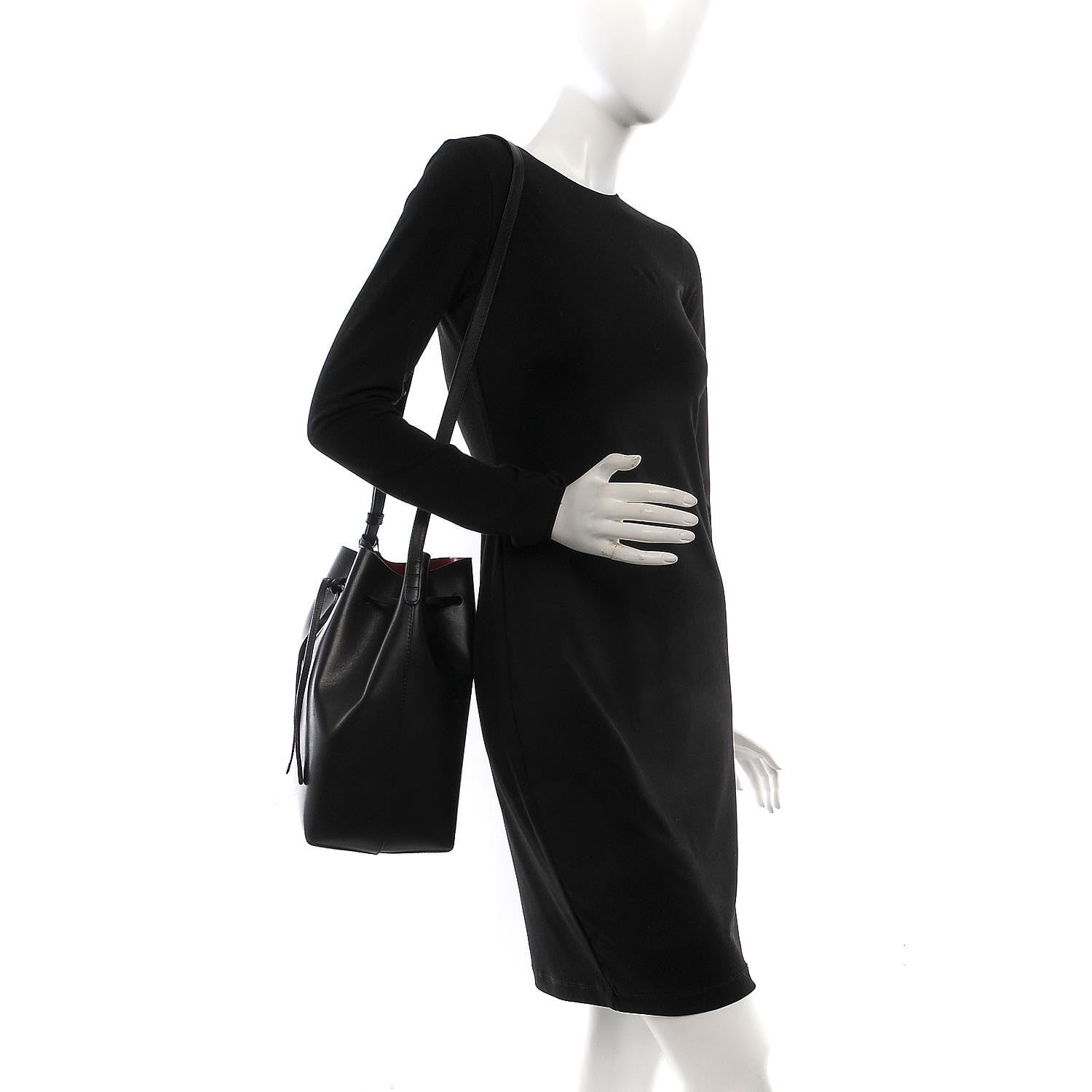 Mansur Gavriel Calfskin Bucket Bag Black Flamma 2 of 13