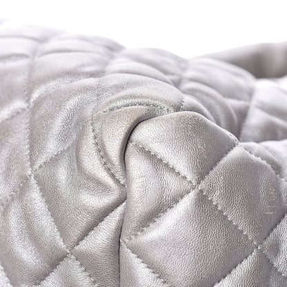 Chanel Metallic Lambskin Quilted Coco Cocoon Bowler Silver 14 of 17