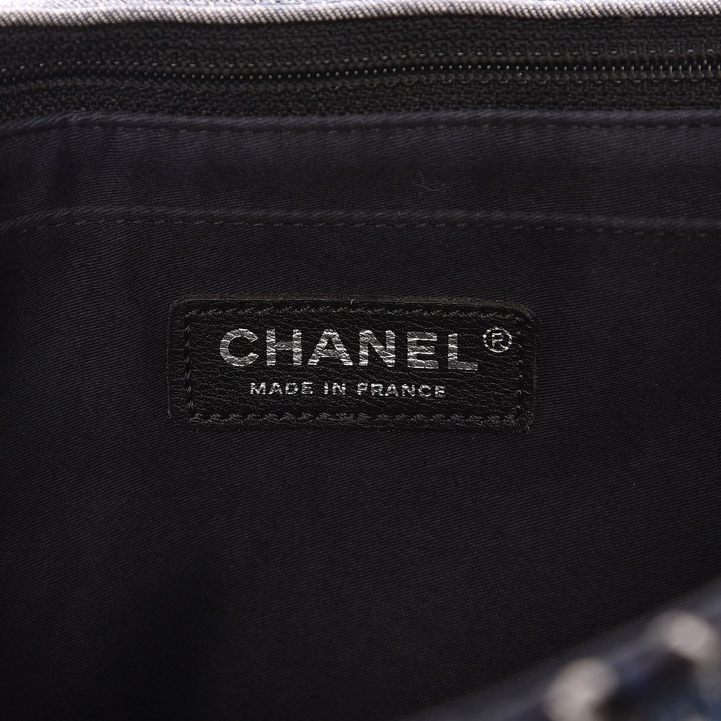 Denim Tweed Patchwork Jumbo Single Flap Blue