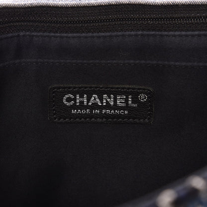 Chanel Denim Tweed Patchwork Jumbo Single Flap Blue 6 of 9