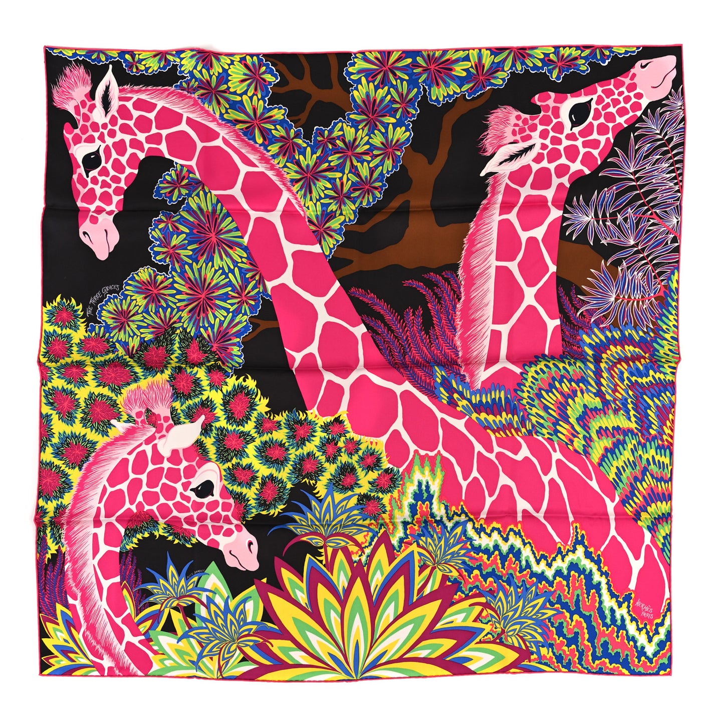 Silk The Three Graces Scarf 90 Chocolate Rose Vif