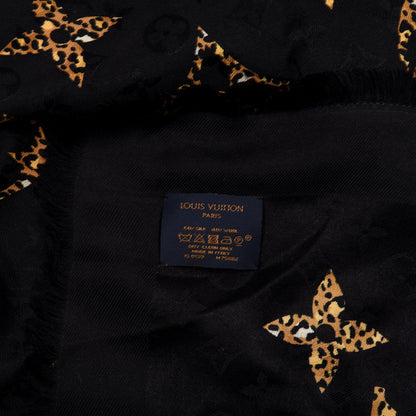 Louis Vuitton Wool Silk Monogram Giant Jungle Scarf Black 2 of 4