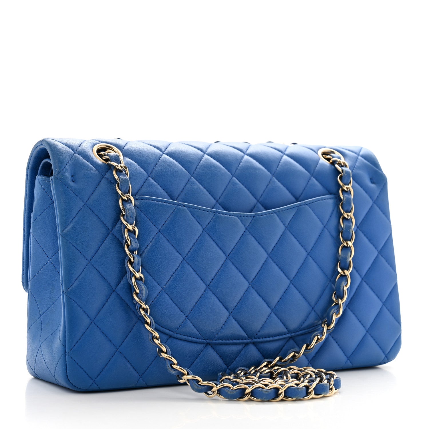 Chanel Lambskin Quilted Medium Double Flap Blue 3 of 12