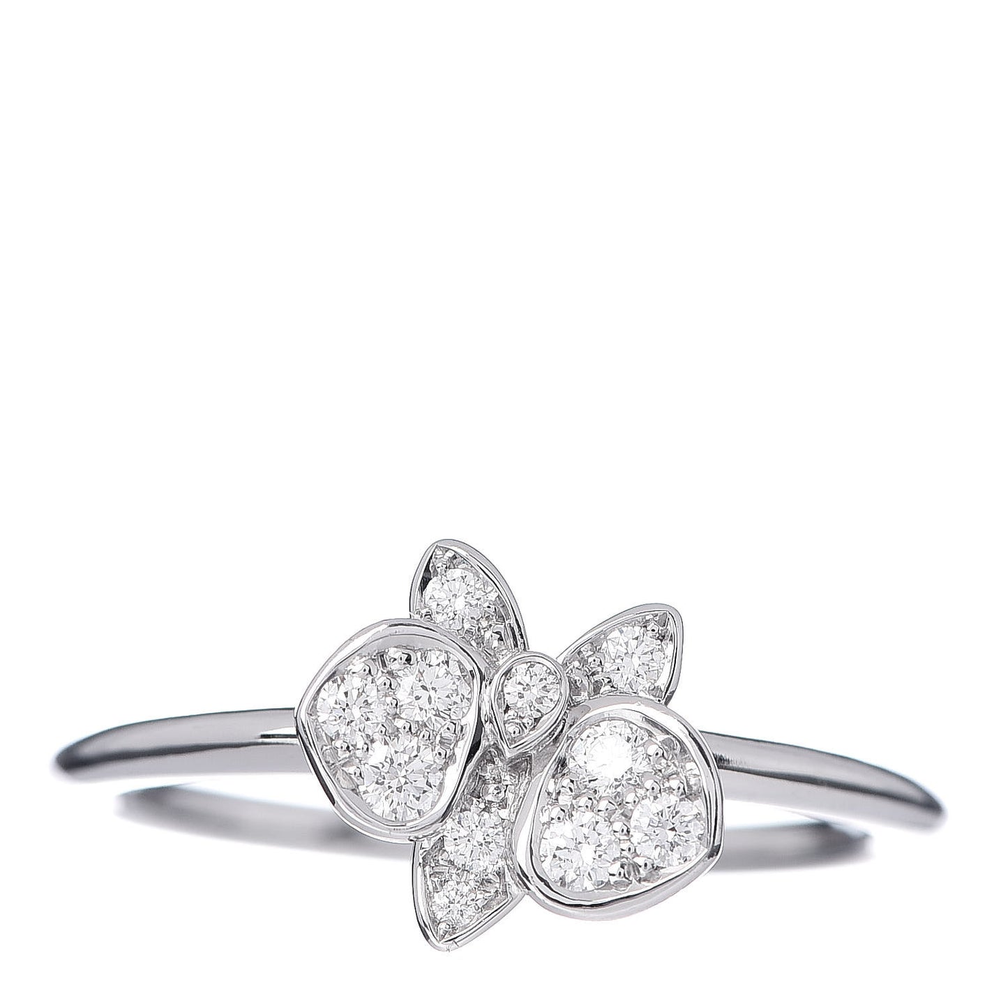 18K White Gold Diamond Caresse D'Orchidees Par Ring 52 6