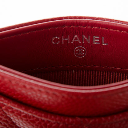 Chanel Caviar Quilted Card Holder Red 6 of 8