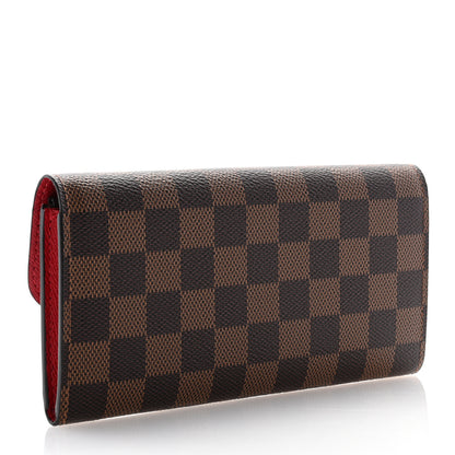 Louis Vuitton Damier Ebene Emilie Wallet Red 3 of 10