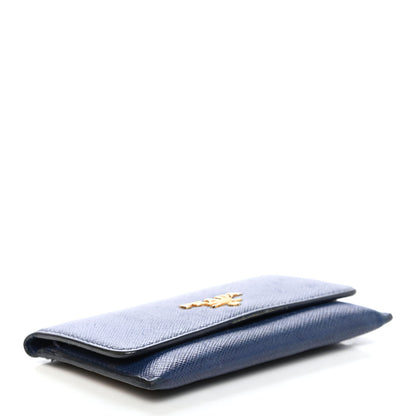 Prada Saffiano Metal Flap Wallet Bleuette 4 of 4