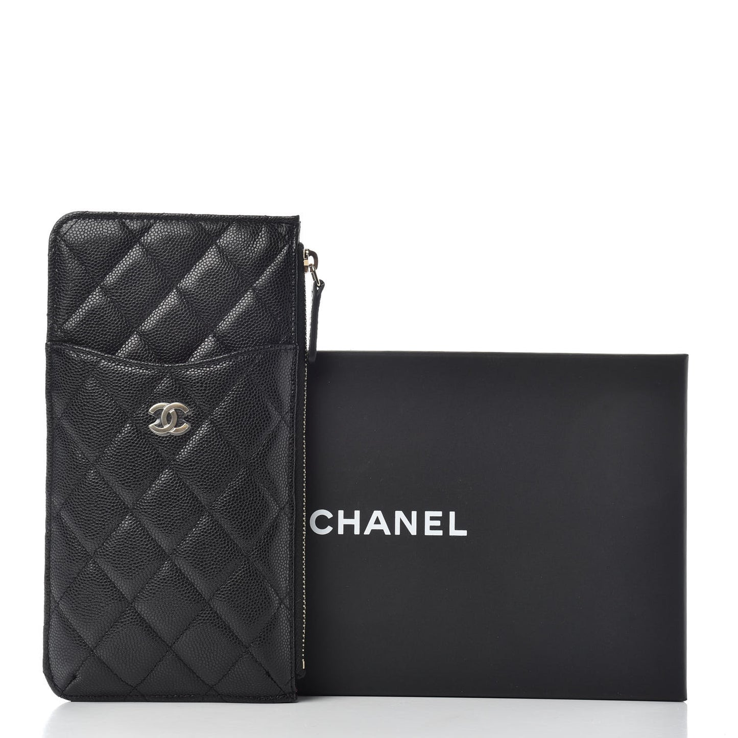 Caviar Quilted Classic iPhone Pouch Black
