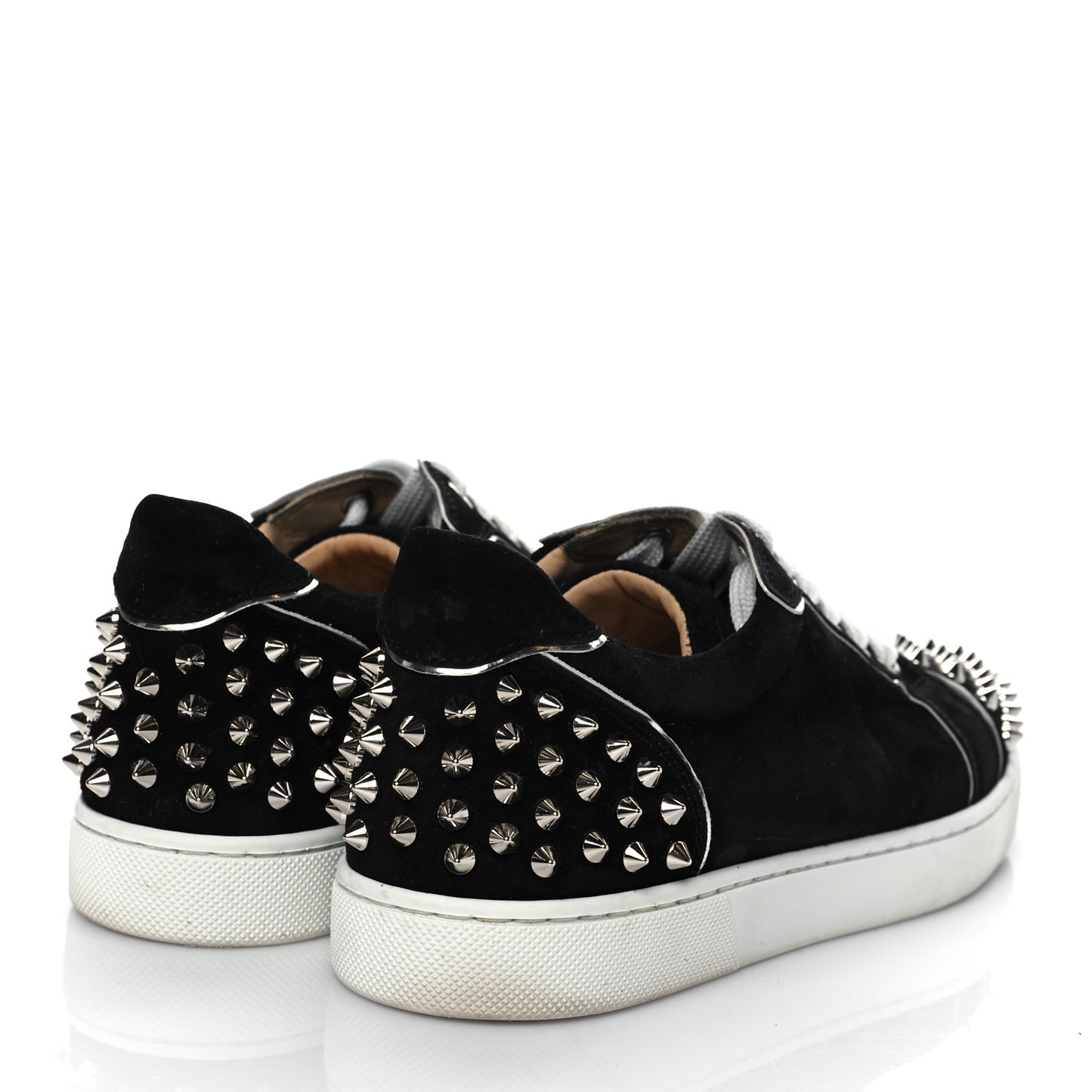 Suede Womens Louis Junior Spikes Flat Sneakers 37 Black