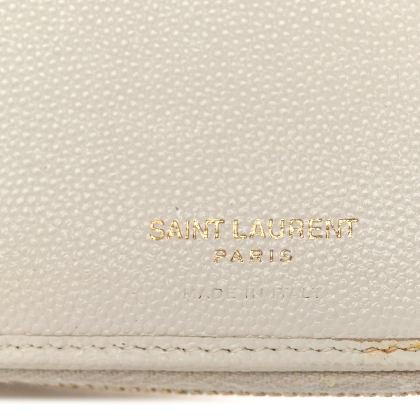 Grain De Poudre Matelasse Chevron Monogram Compact Zip Around Wallet Crema Soft