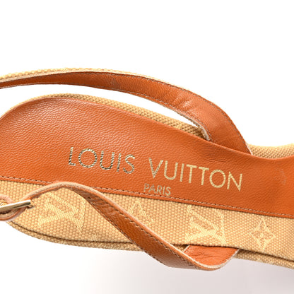 Louis Vuitton Mini Lin Slingback Sandals 37 Camel 8 of 10