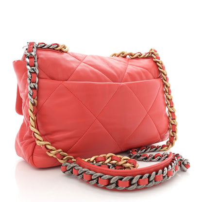 Chanel Goatskin Quilted Large Chanel 19 Flap Red 3 of 16