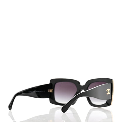 Chanel Acetate Rectangle Sunglasses 5435 Black 4 of 8
