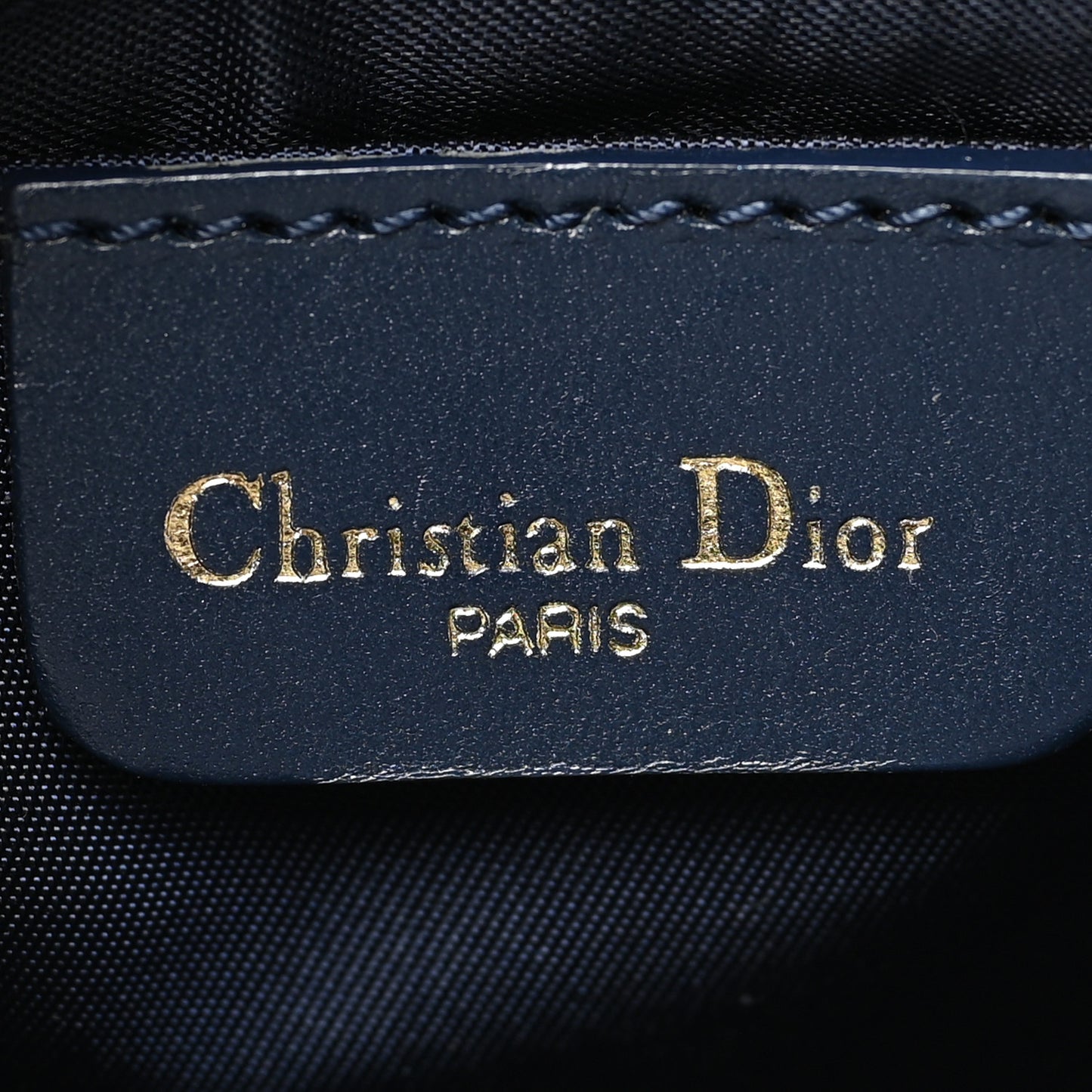 Monogram Mini Saddle Wristlet Navy Blue