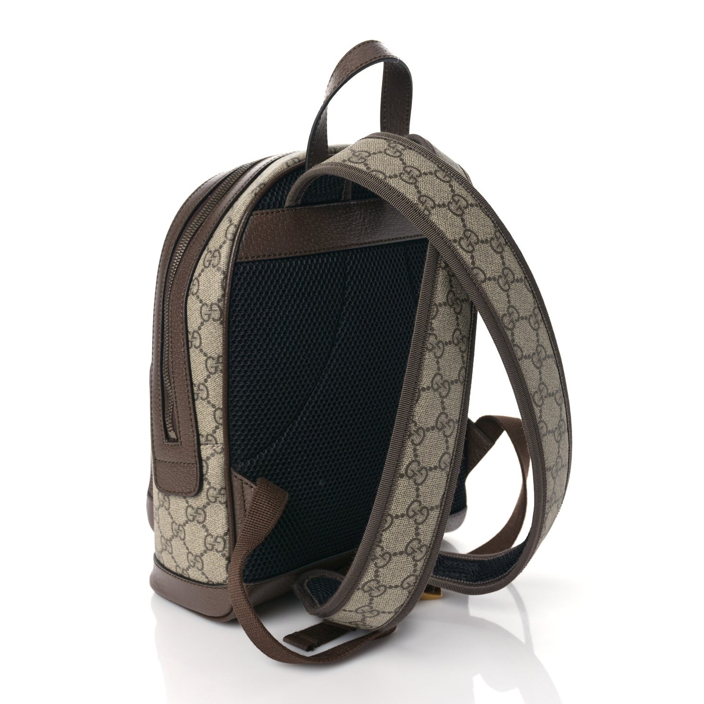 GG Supreme Monogram Calfskin Web Small Ophidia Day Backpack Beige Ebony New Acero