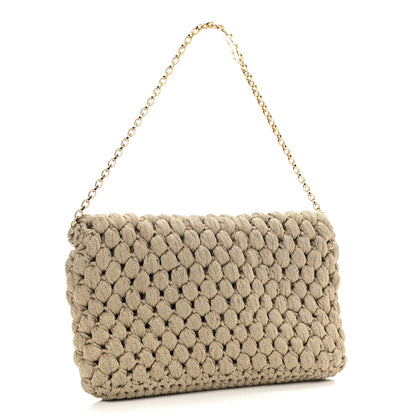 Salvatore Ferragamo Woven Fabric Shoulder Bag Beige 3 of 11