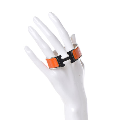 Hermes Enamel Wide Clic Clac H Bracelet PM Orange 2 of 5